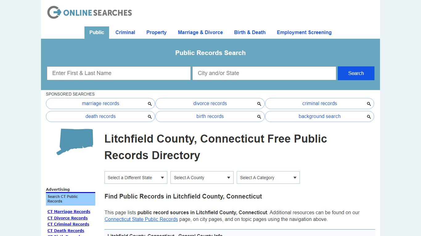 Litchfield County, Connecticut Public Records Directory